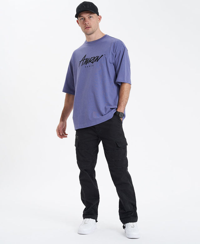model wears Michigan Side Pocket Cargo Pants Black Pants Black - image 4