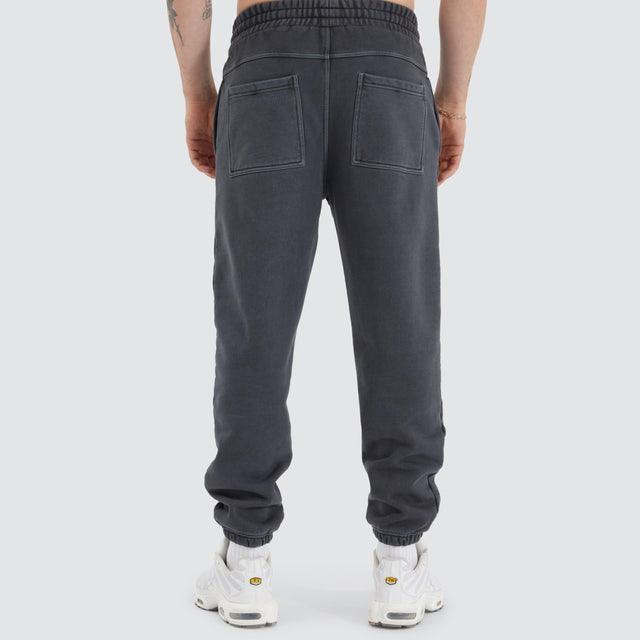 model wears Monzie Heavy Trackpant Pigment Asphalt Trackpants Grey - image 7