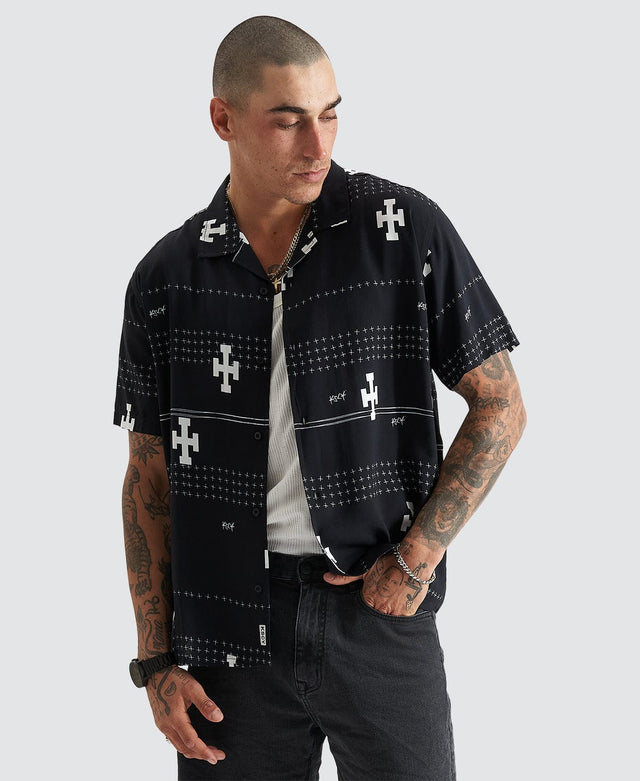 Kiss Chacey Myricks Relaxed Resort Shirt - Anthracite Black BLACK