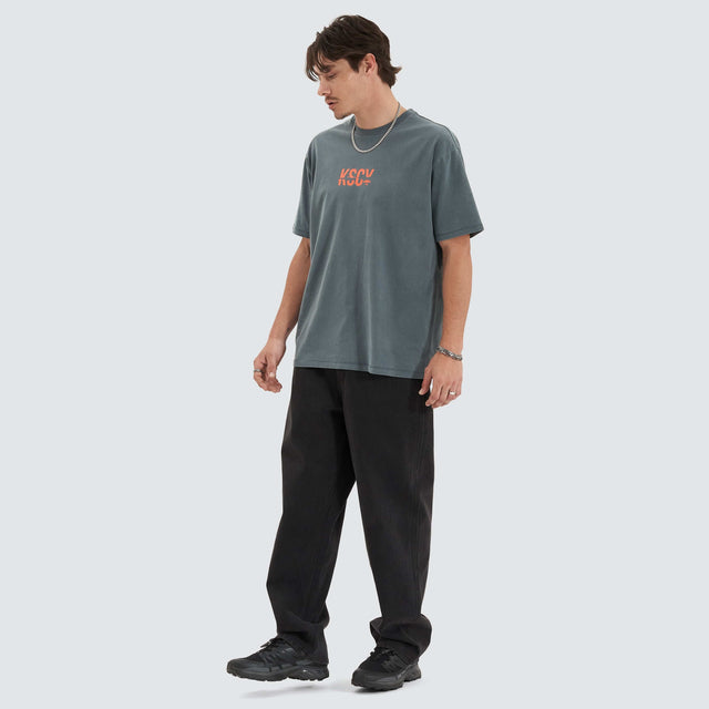 model wears Mystic Quest Box Fit Tee Pigment Turbulence T-Shirts Grey - image 3