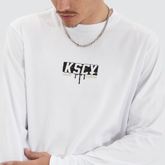 Kiss Chacey Punks Heavy Longsleeve Tee White