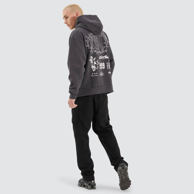 model wears Riftborne Heavy Relaxed Hoodie Pigment Asphalt Hoodies Grey - image 7