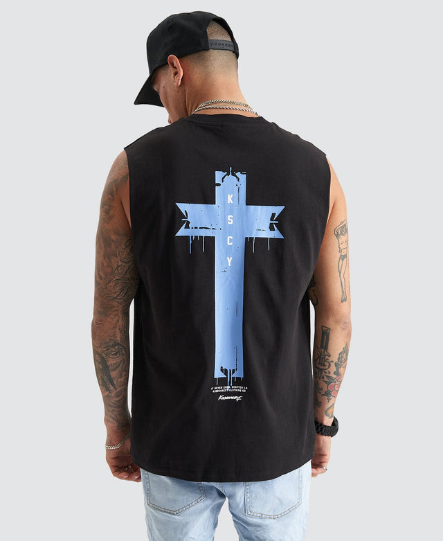 model wears Rustic Relaxed Fit Muscle Jet Black Muscle Tees Black - image 2