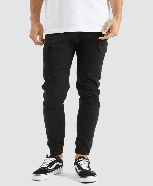 model wears Salem Cargo Jogger Pants Black Pants Black - image 1