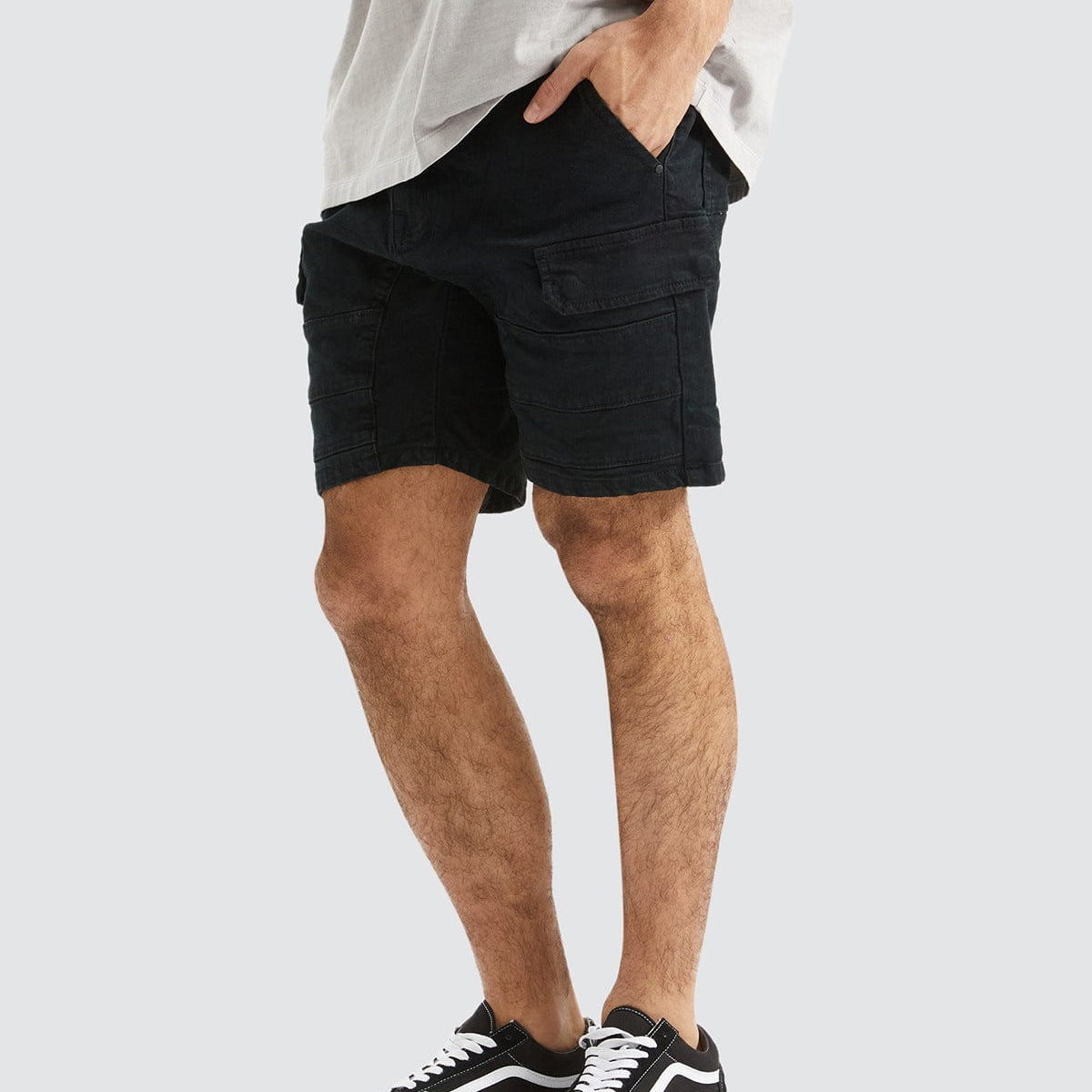 KSCY Salem Cargo Shorts Overdyed Black Neverland Store