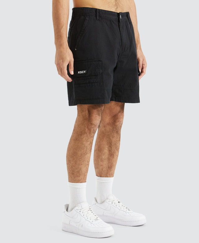 Kiss Chacey Saxon Ripstop Cargo Shorts Black