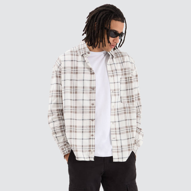 Kiss Chacey Seville Overshirt Taupe Check