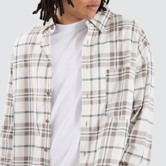 Kiss Chacey Seville Overshirt Taupe Check