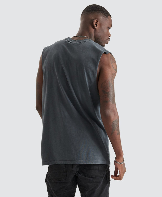 Kiss Chacey Shine Relaxed Fit Muscle Tee Pigment Asphalt Grey