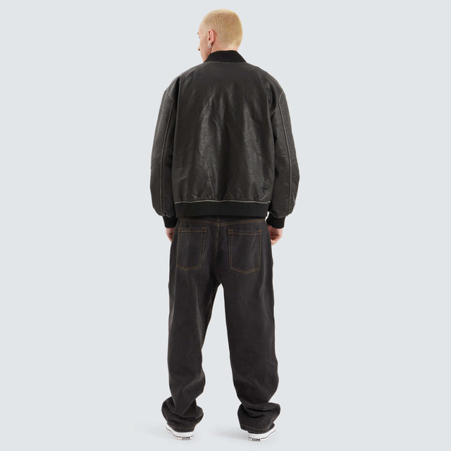 Kiss Chacey Solstice Bomber Jacket Washed Black