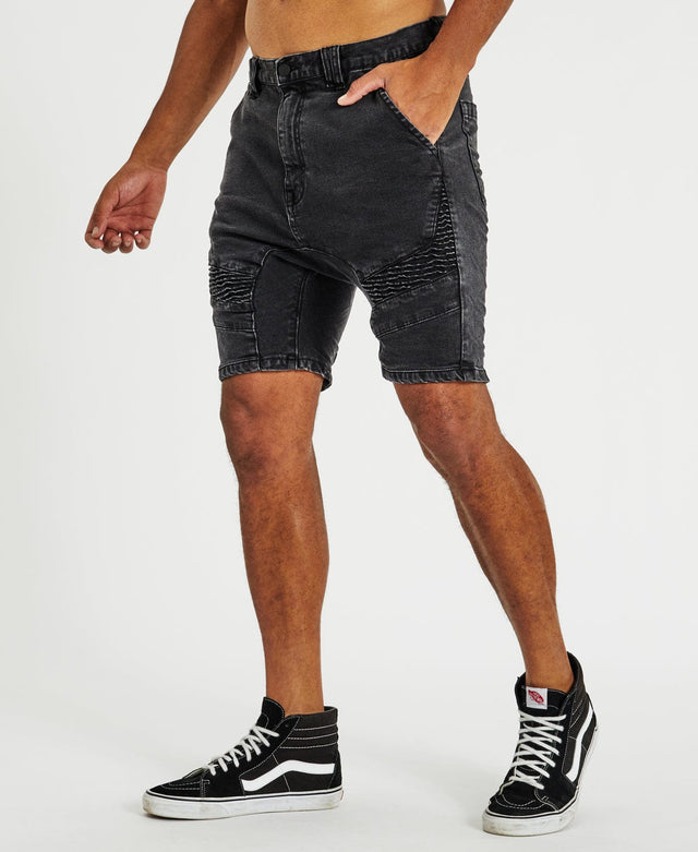 Kiss Chacey Spectra Denim Shorts Obsidian Black