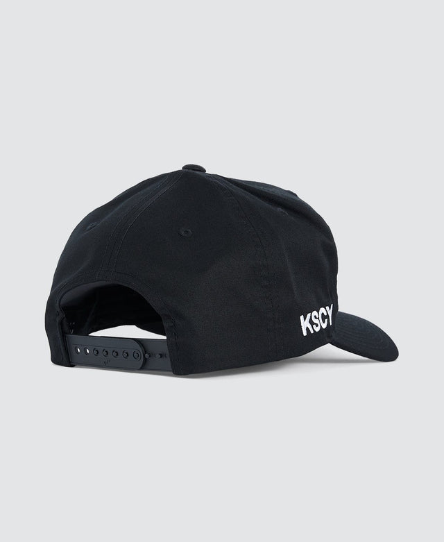 model wears Strother Golfer Cap Jet Black Headwear Black - image 3