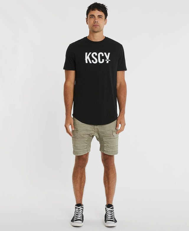 model wears Sunbeam Tee Jet Black T-Shirts Black - image 5