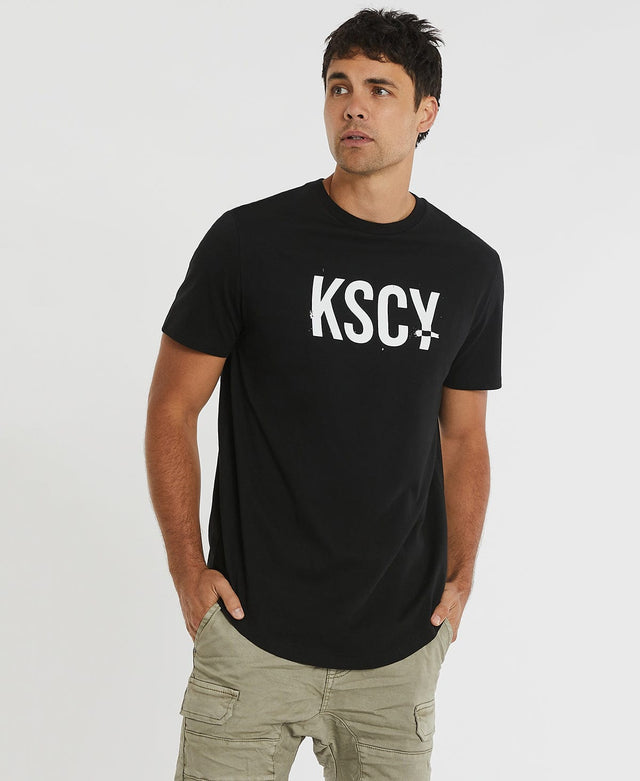 model wears Sunbeam Tee Jet Black T-Shirts Black - image 2