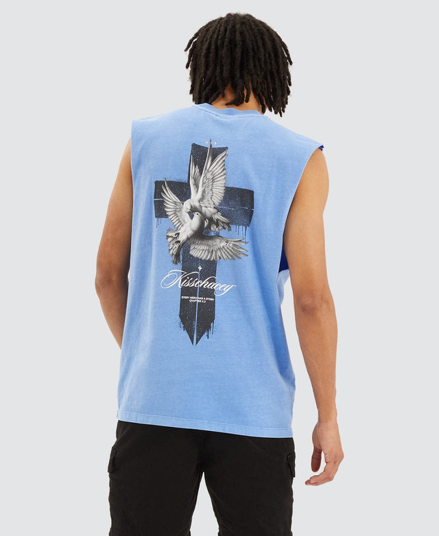 Kiss Chacey Sunday Secret Heavy Rocker Fit Muscle Tee Blue