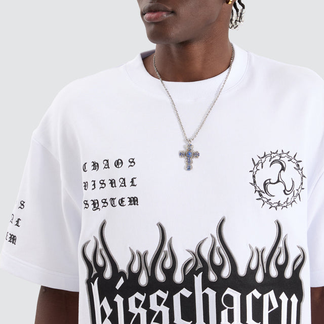 model wears System Loopback Street Tee Optical White T-Shirts White - image 2