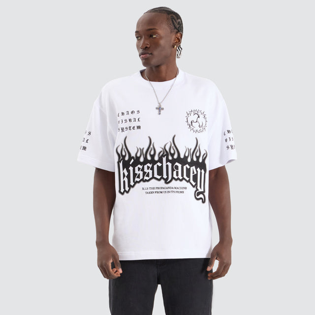 model wears System Loopback Street Tee Optical White T-Shirts White - image 1