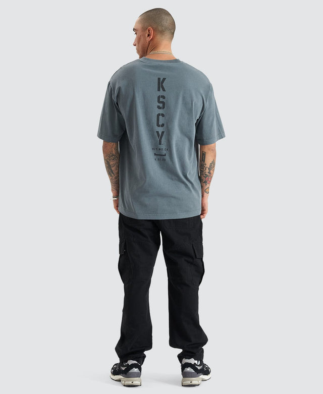 Kiss Chacey Trojan Heavy Oversized Tee - Pigment Stormy Weather BLUE