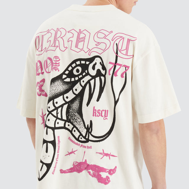 model wears Trust Street Tee Tofu T-Shirts Cream - image 5