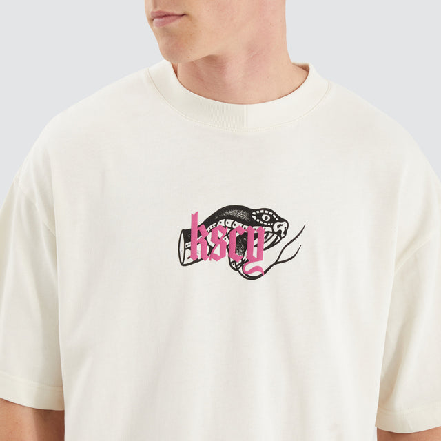 model wears Trust Street Tee Tofu T-Shirts Cream - image 6