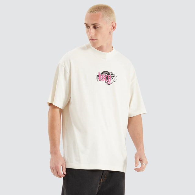 model wears Trust Street Tee Tofu T-Shirts Cream - image 8