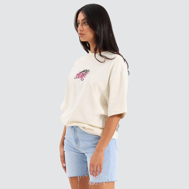 model wears Trust Street Tee Tofu T-Shirts Cream - image 7