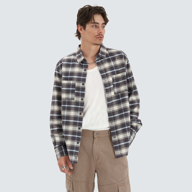 Kiss Chacey Worn-In LS Shirt Grey Check