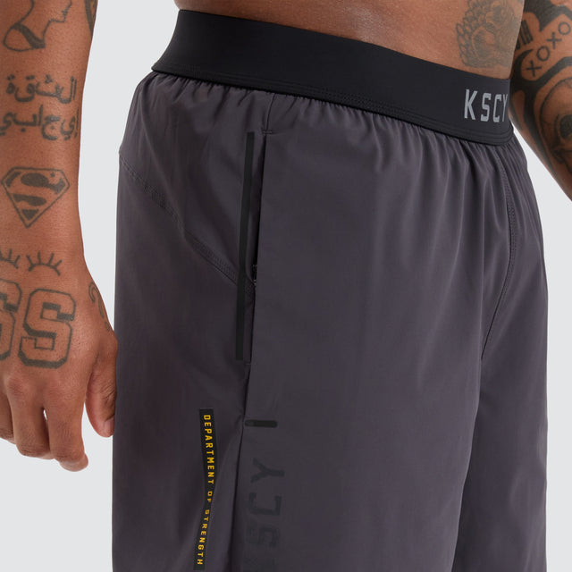 model wears Endurance Sport Short Charcoal Shorts Grey - image 2