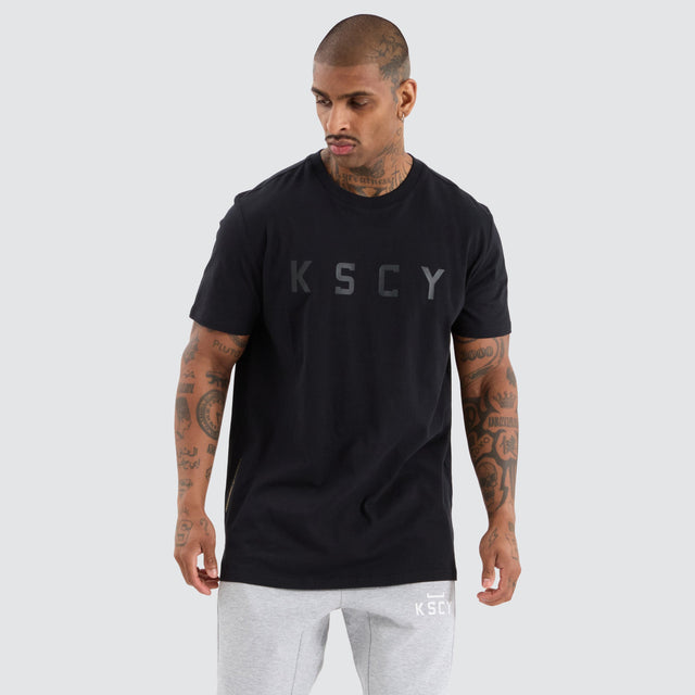 model wears Glide Active Tee Jet Black T-Shirts Black - image 1