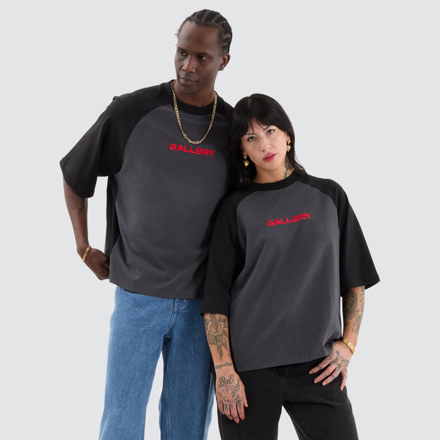 model wears Capsule Panel Tee Black/Asphalt T-Shirts Black - image 2
