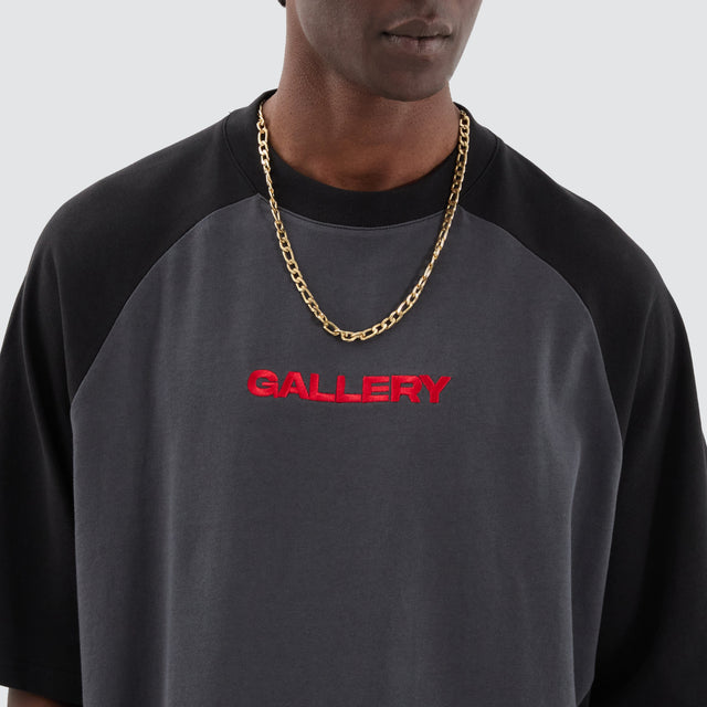 model wears Capsule Panel Tee Black/Asphalt T-Shirts Black - image 3