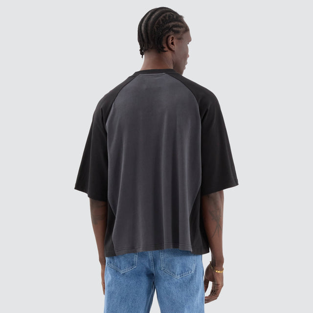 model wears Capsule Panel Tee Black/Asphalt T-Shirts Black - image 5