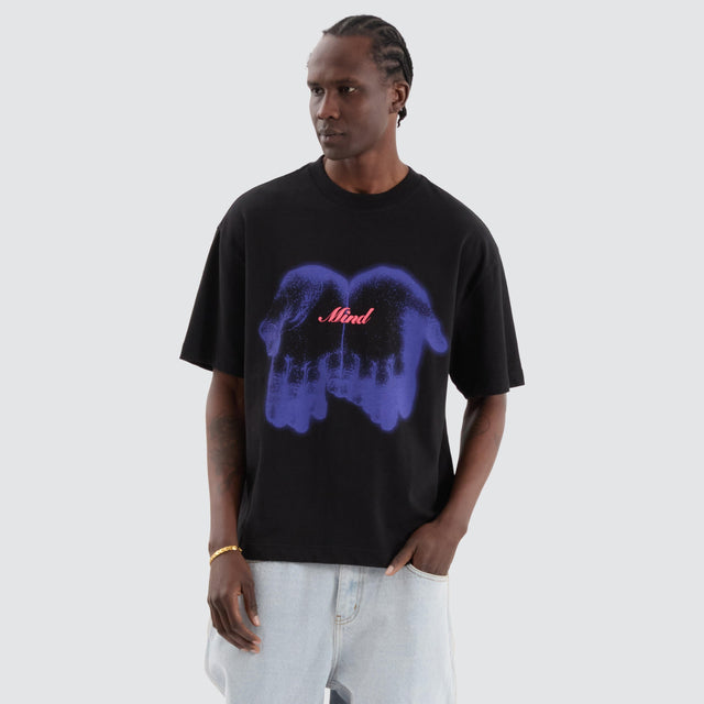model wears Code Street Tee Jet Black T-Shirts Black - image 2