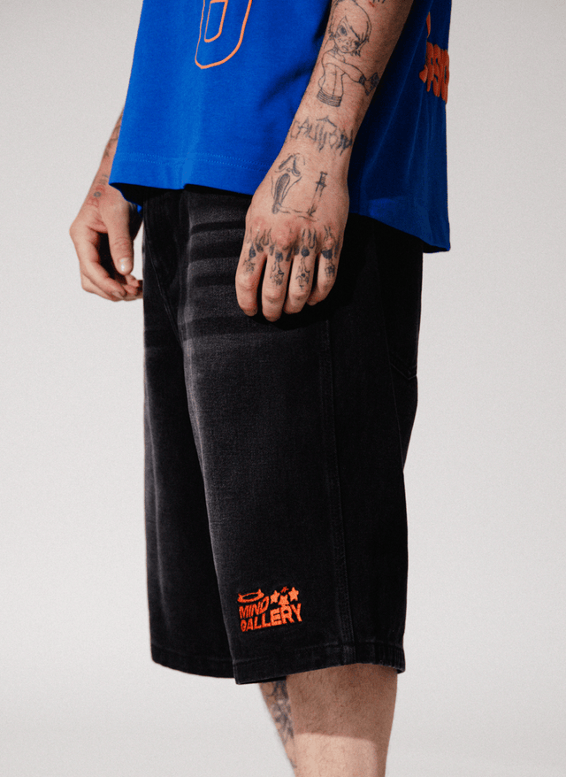 Mind Gallery Devil Longline Jorts Whisker Black