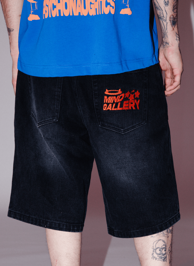 Mind Gallery Devil Longline Jorts Whisker Black