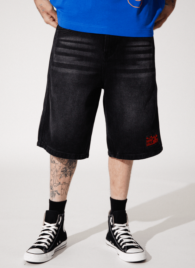 Mind Gallery Devil Longline Jorts Whisker Black