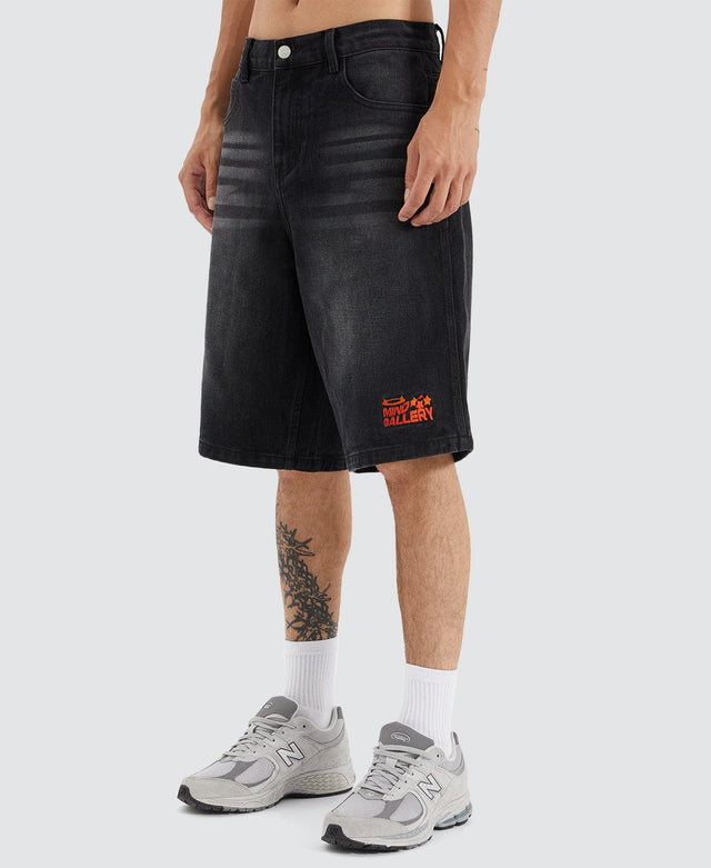 Mind Gallery Devil Longline Jorts Whisker Black