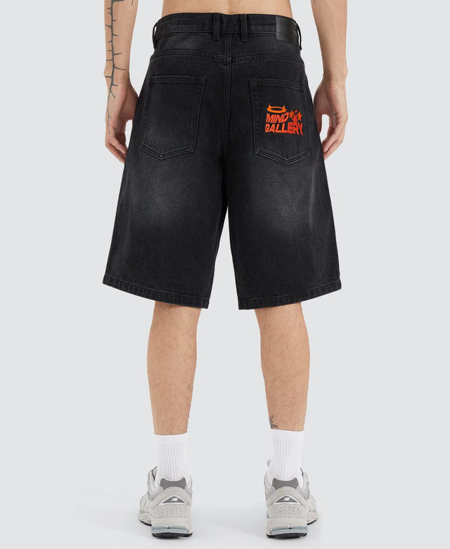 Mind Gallery Devil Longline Jorts Whisker Black