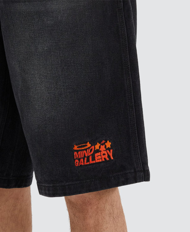 Mind Gallery Devil Longline Jorts Whisker Black