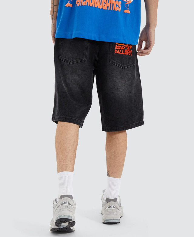 Mind Gallery Devil Longline Jorts Whisker Black