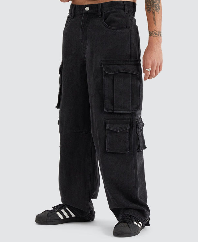 Mind Gallery Galaxy Cargo Pants - Washed Black BLACK