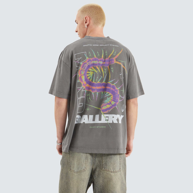 model wears Implant Heavy Street Fit Tee Pigment Steel Grey T-Shirts Grey - image 1