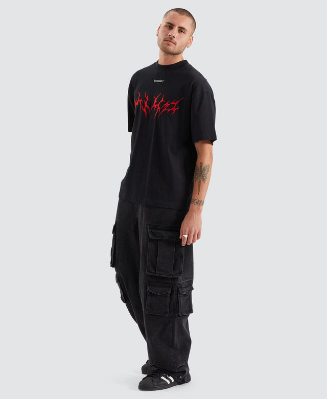 Mind Gallery Metal Extra Heavy Street Fit Tee Anthracite Black