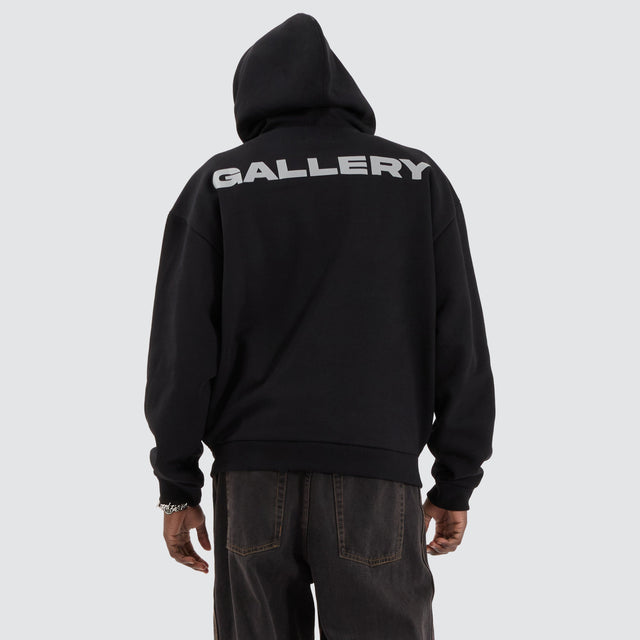 model wears Metal Street Hoodie Jet Black Hoodies Black - image 2