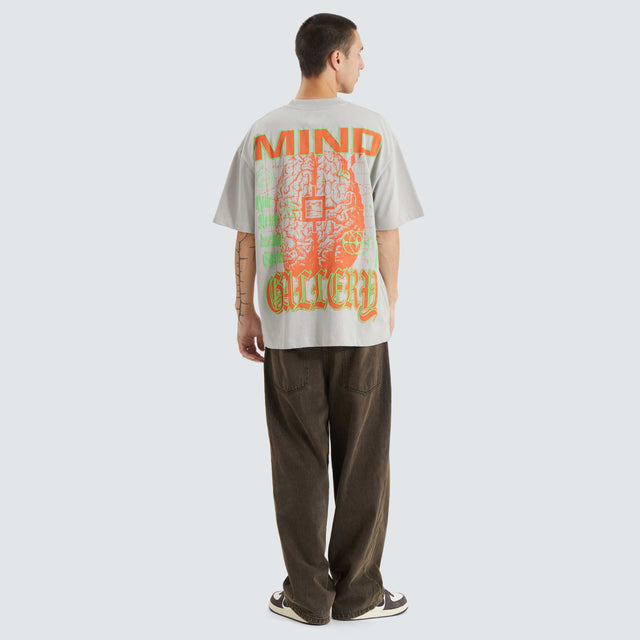 model wears Optic Nerve Extra Heavy Street Tee Pearl Blue T-Shirts Grey - image 5