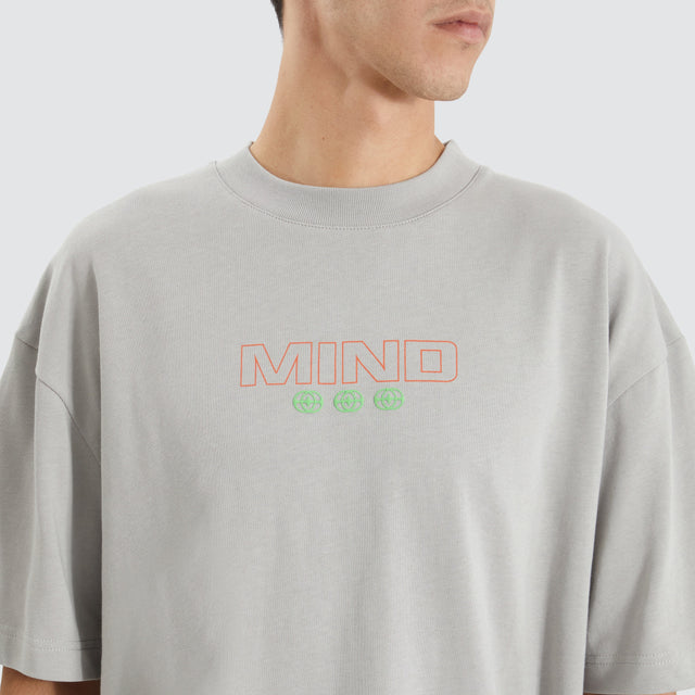 model wears Optic Nerve Extra Heavy Street Tee Pearl Blue T-Shirts Grey - image 2