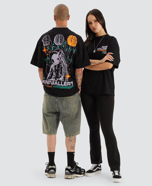 model wears Reality Heavy Street Tee Jet Black T-Shirts Black - image 3