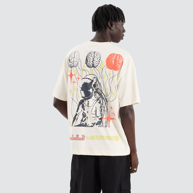 model wears Reality Heavy Street Tee Tofu T-Shirts Cream - image 1