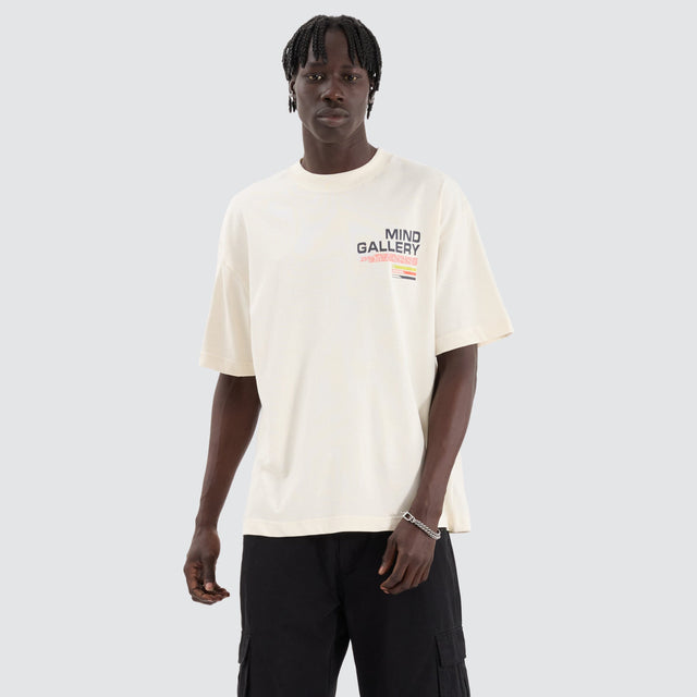 model wears Reality Heavy Street Tee Tofu T-Shirts Cream - image 2