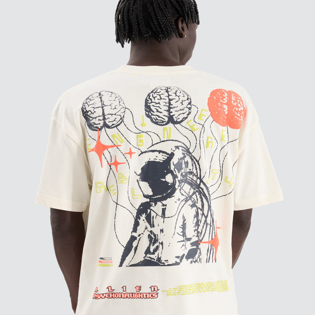 model wears Reality Heavy Street Tee Tofu T-Shirts Cream - image 7